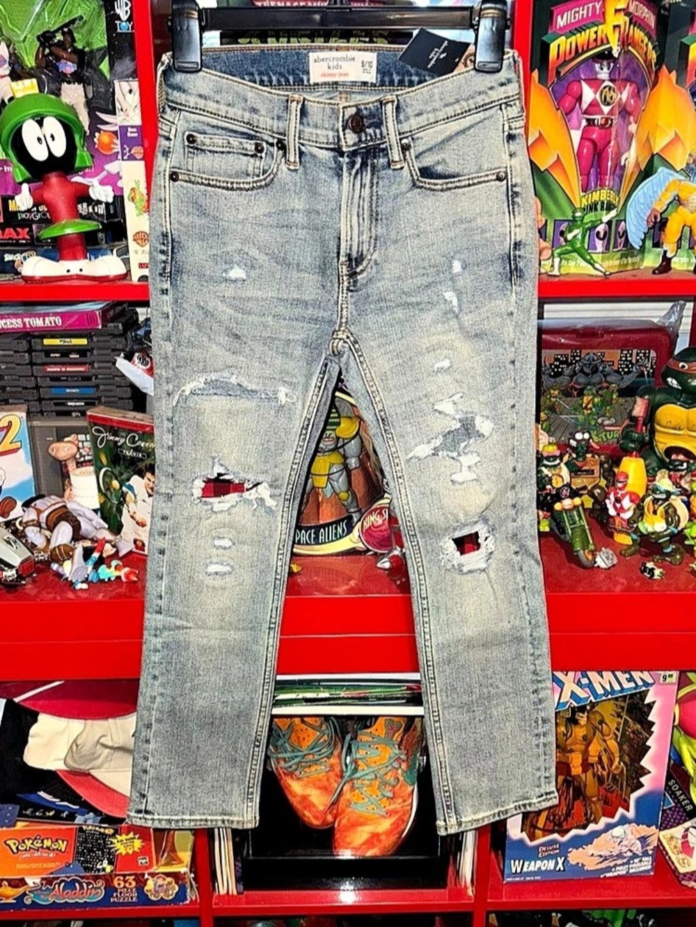 Abercrombie & Fitch x distressed/flannel patched x Skinny jeans